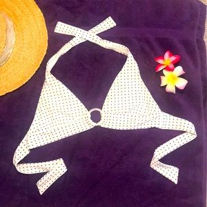 ESPRIT Off-White Bikini Top with Little Blue Polka Dots